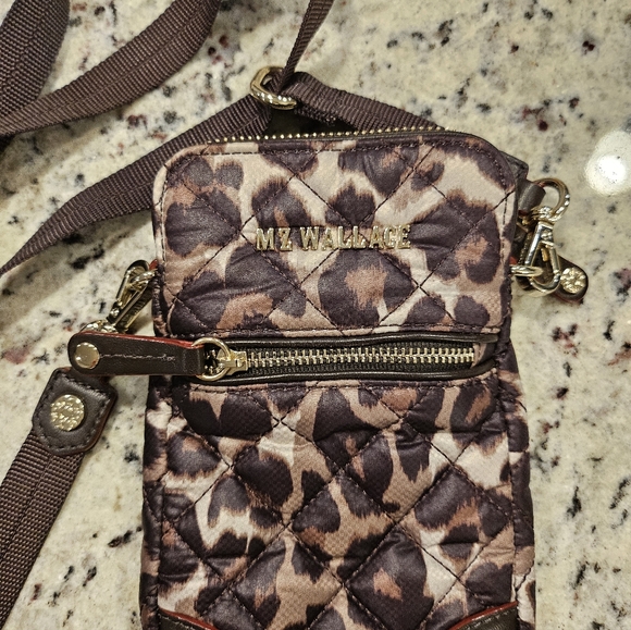 MZ Wallace Leopard Print Quilted Crossbody Bag Excellent Conditions - Picture 6 of 6